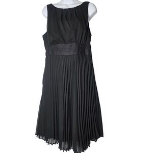 Willa Waters Black Sleeveless Pleated Midi‎ Dress Size 8